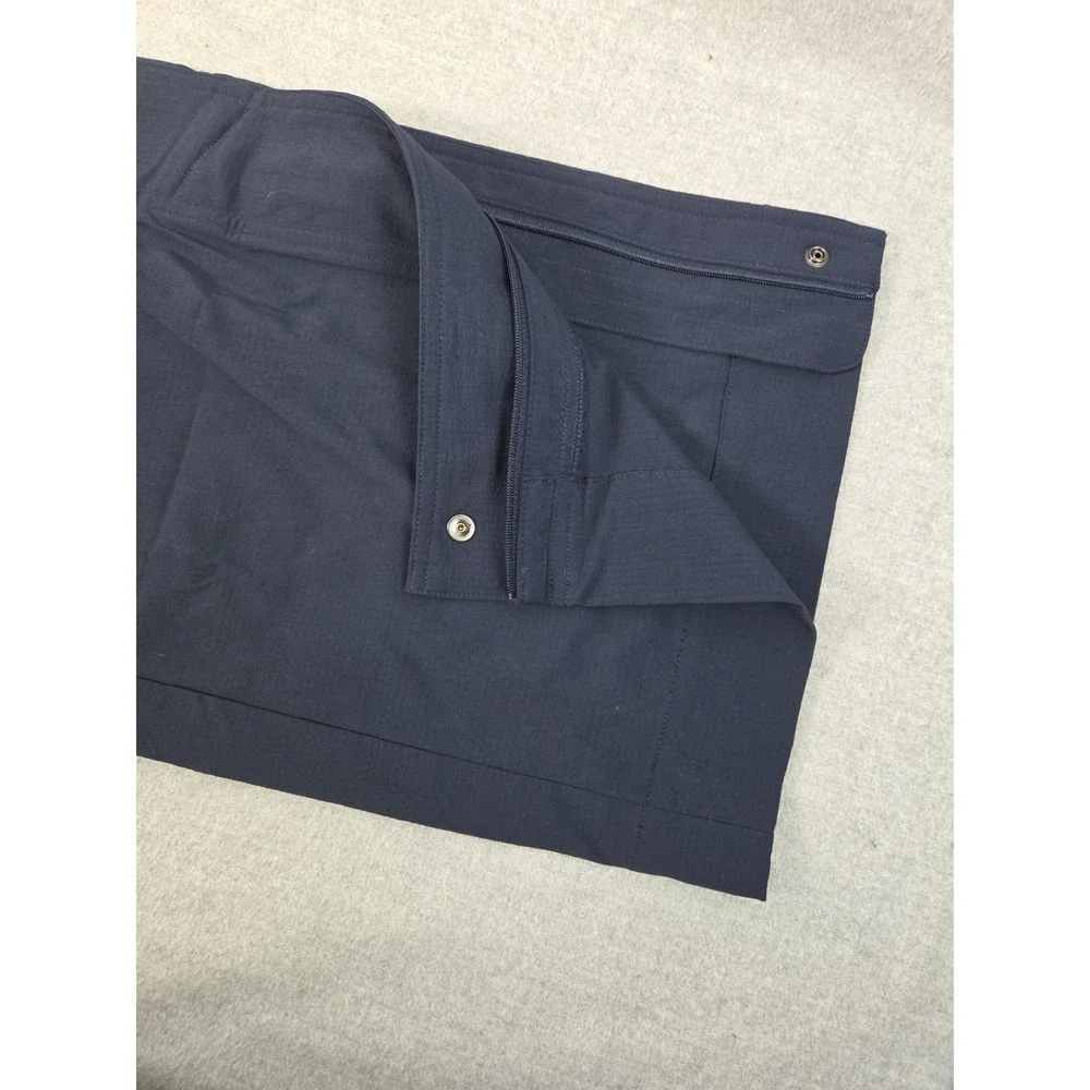 Athleta Trekkie M High Rise Parachute Pants Navy Blue Nylon Flex Waist Active - Picture 9 of 13